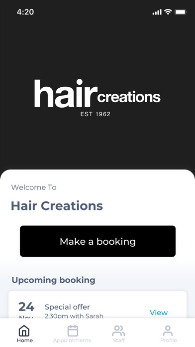 Emulate iPhone app HC Hair Creations using MyAndroid