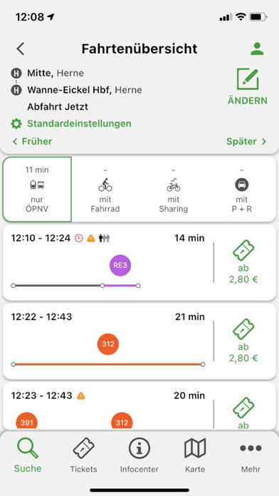 Emulate iPhone app HCR App - Fahrplan Herne using MyAndroid