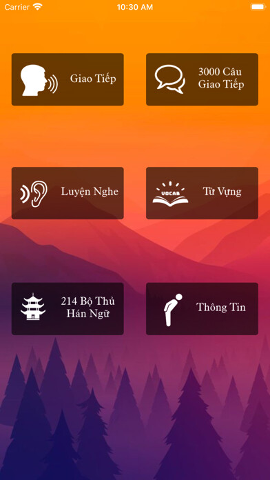 Emulate iPhone app Học Tiếng Trung Giao Tiếp HSK using MyAndroid