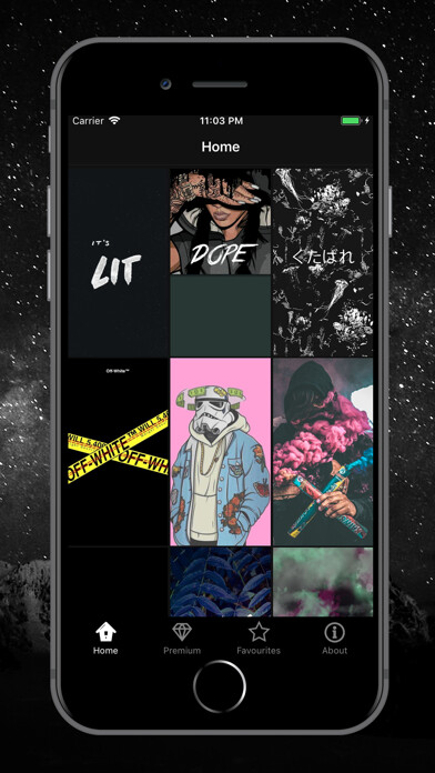Emulate iPhone app HD Dope Wallpapers using MyAndroid