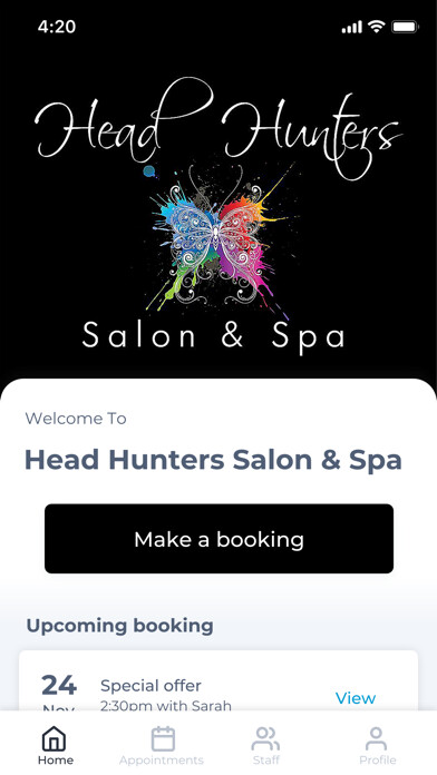 Emulate iPhone app Head Hunters Salon & Spa using MyAndroid Emulate iPhone app Head Hunters Salon & Spa using MyAndroid