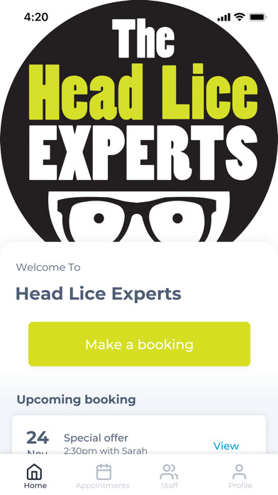 Emulate iPhone app Head Lice Experts using MyAndroid