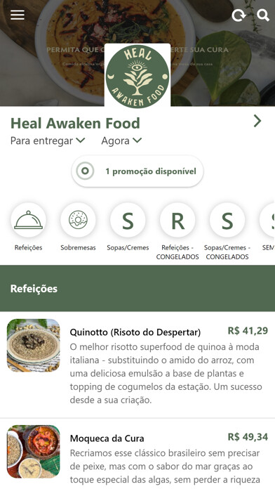 Emulate iPhone app Heal Awaken Food using MyAndroid