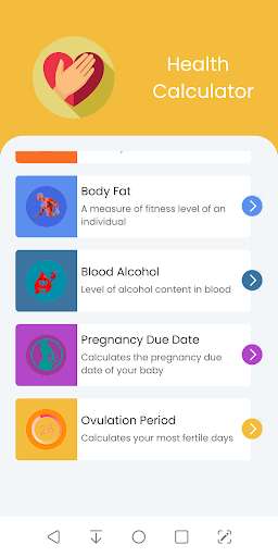 Run android online APK Health And Body Mass Index Calculator from MyAndroid or emulate Health And Body Mass Index Calculator using MyAndroid