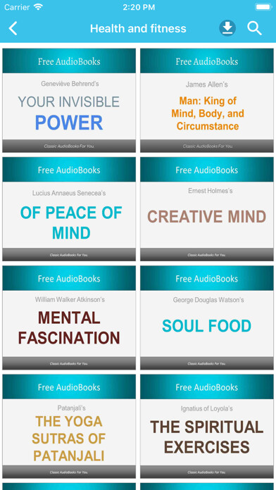 Emulate iPhone app Health and Fitness Audiobooks using MyAndroid