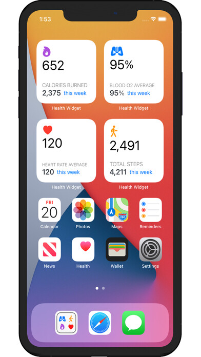 Emulate iPhone app Health app as widget using MyAndroid Emulate iPhone app Health app as widget using MyAndroid