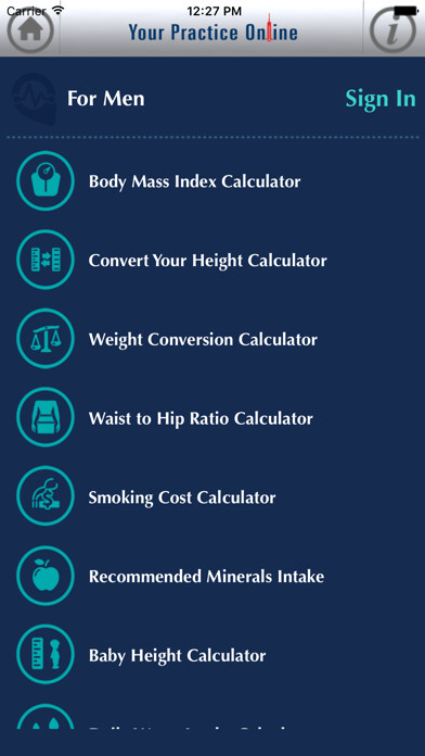 Emulate iPhone app Health Navigator using MyAndroid