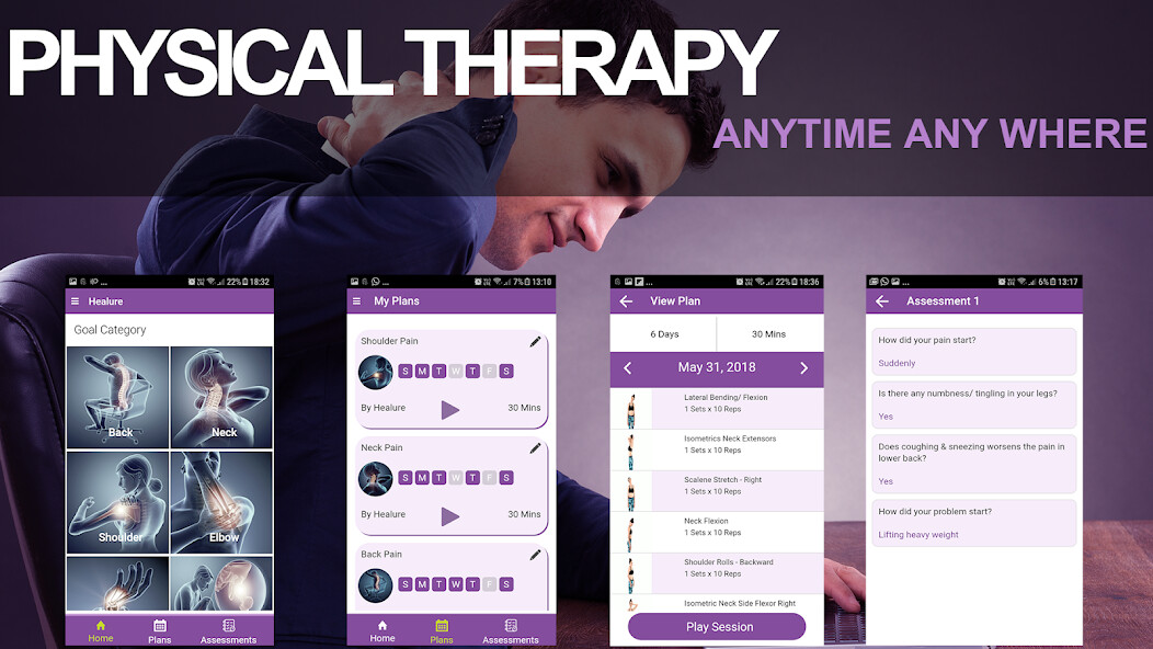 Run android online APK Healure: Physiotherapy Exercise Plans from MyAndroid or emulate Healure: Physiotherapy Exercise Plans using MyAndroid