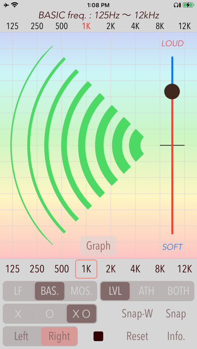 Emulate iPhone app Hearing Analyzer Portrait using MyAndroid