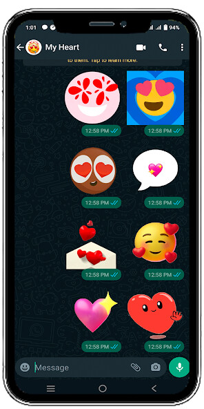 Run android online APK Heart Emoji GIF WAStickerApps from MyAndroid or emulate Heart Emoji GIF WAStickerApps using MyAndroid