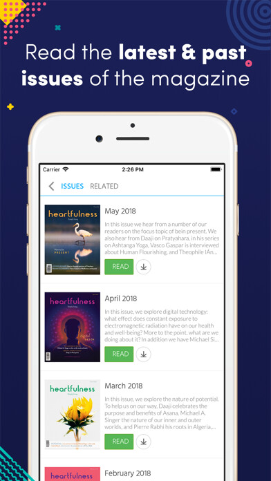Emulate iPhone app Heartfulness eMagazine using MyAndroid