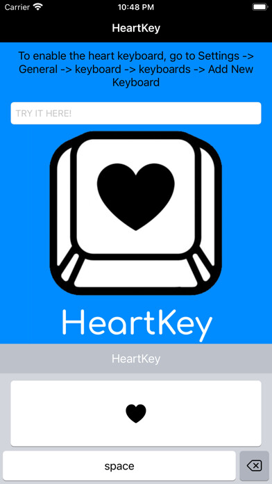 Emulate iPhone app HeartKey - Keyboard using MyAndroid
