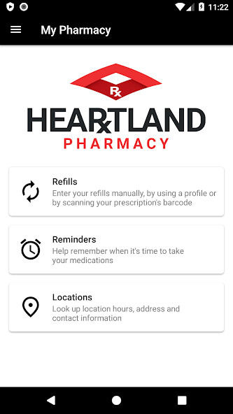 Emulate iPhone app Heartland Pharmacy using MyAndroid