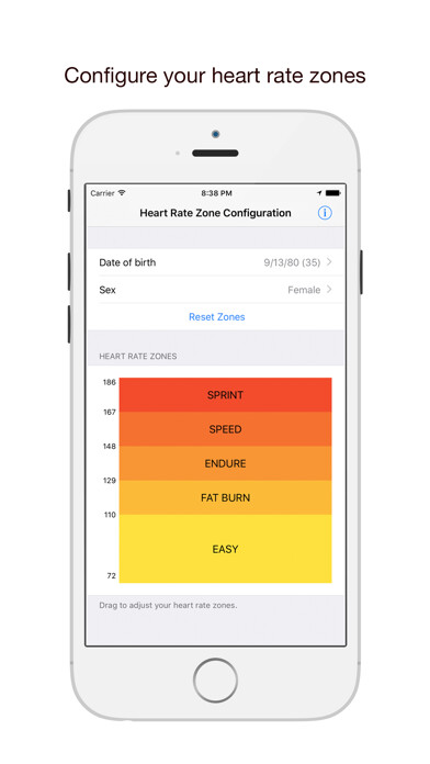 Emulate iPhone app Heart Rate Zone Training using MyAndroid
