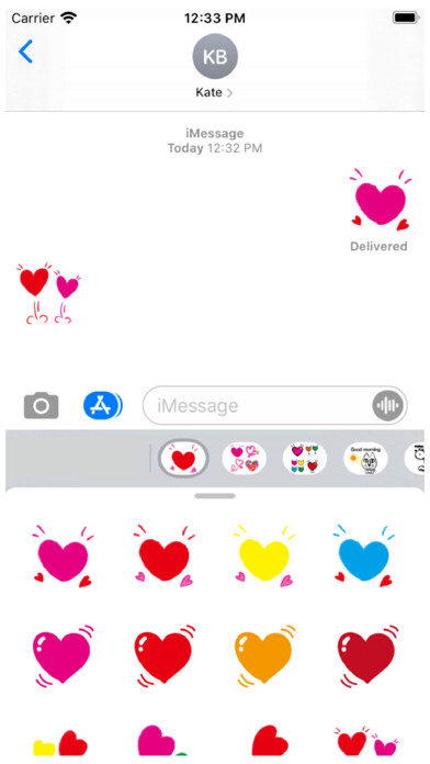 Emulate iPhone app Hearts 1 Stickers using MyAndroid Emulate iPhone app Hearts 1 Stickers using MyAndroid