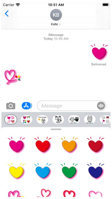 Emulate iPhone app Hearts 2 Stickers using MyAndroid Emulate iPhone app Hearts 2 Stickers using MyAndroid