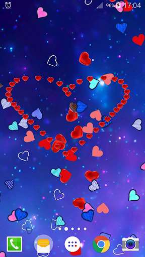 Emulate Android APK Hearts Parallax Live Wallpaper