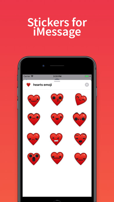 Emulate iPhone app Heart stickers Emojis for text using MyAndroid