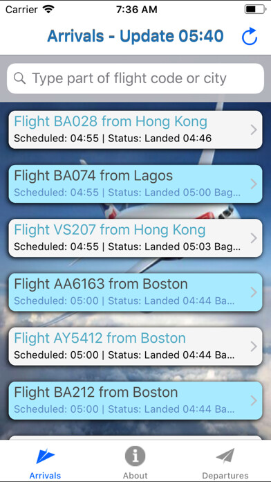Emulate iPhone app Heathrow Flight Status Alerts using MyAndroid Emulate iPhone app Heathrow Flight Status Alerts using MyAndroid