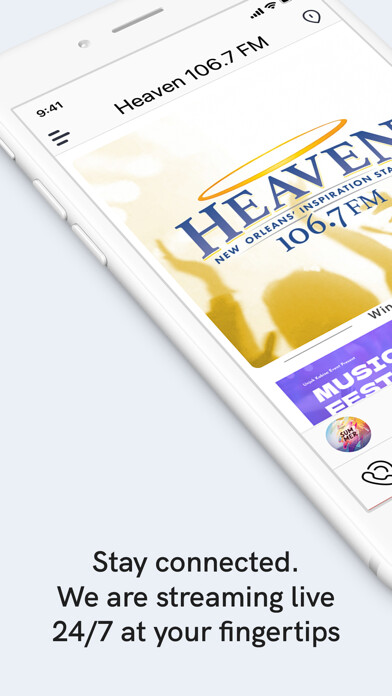 Emulate iPhone app Heaven 106.7 FM using MyAndroid