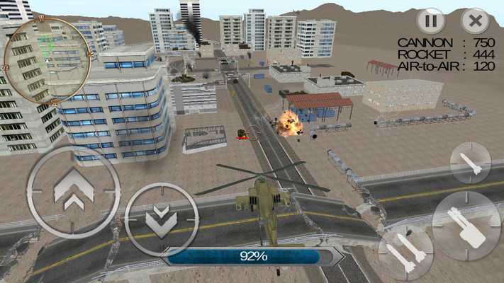 Emulate Android APK Heavy Apache Gunship Helicopter 3D