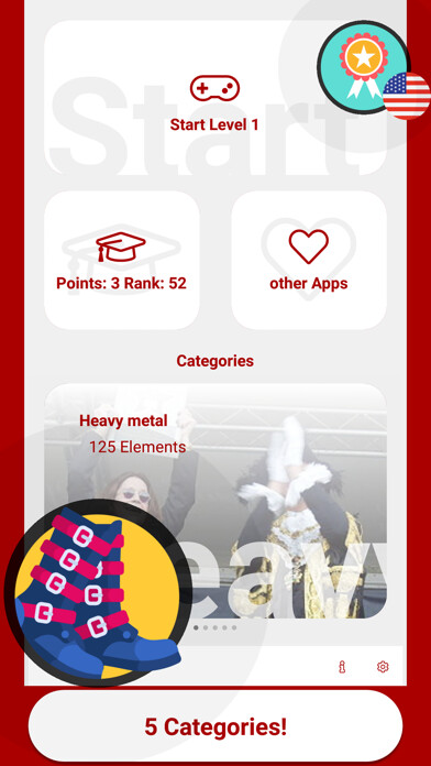 Emulate iPhone app HEAVY METAL & ROCK Quiz using MyAndroid