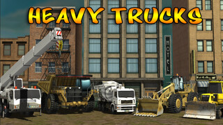 Emulate iPhone app Heavy Trucks Book, Puzzle and a Toy for preschool, toddlers and babies using MyAndroid