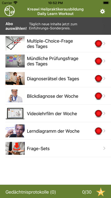 Emulate iPhone app Heilpraktiker Daily Learning using MyAndroid