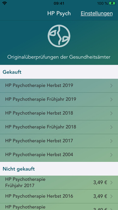 Emulate iPhone app Heilpraktiker Psychotherapie using MyAndroid