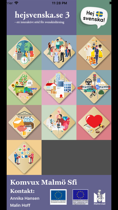 Emulate iPhone app HejSvenska3 using MyAndroid