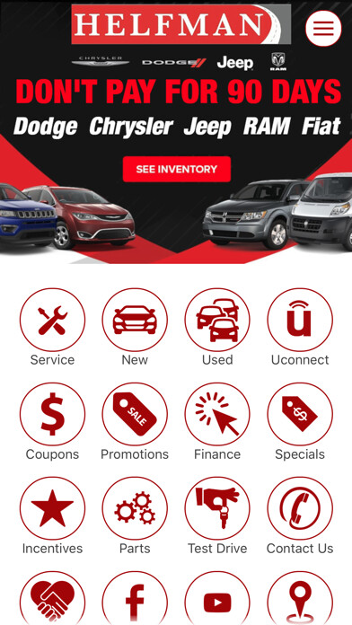 Emulate iPhone app Helfman Dodge Chrysler Jeep using MyAndroid Emulate iPhone app Helfman Dodge Chrysler Jeep using MyAndroid