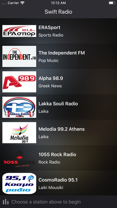 Emulate iPhone app Hellenic Radio using MyAndroid