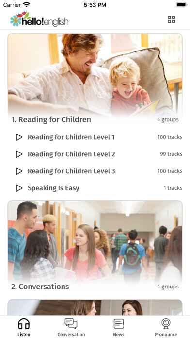 Emulate iPhone app Hello! English - Learn English using MyAndroid Emulate iPhone app Hello! English - Learn English using MyAndroid