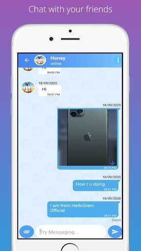 Run android online APK HelloGram from MyAndroid or emulate HelloGram using MyAndroid