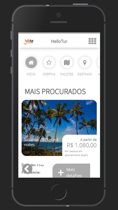 Emulate iPhone app Hellotur Viagens using MyAndroid