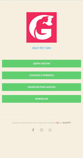 Run android online APK Help Pet Gru - Adote um pet em Guarulhos from MyAndroid or emulate Help Pet Gru - Adote um pet em Guarulhos using MyAndroid
