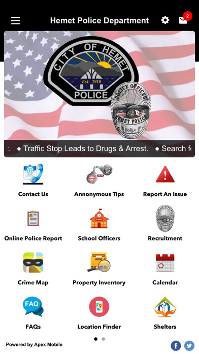 Emulate iPhone app Hemet Police Department using MyAndroid