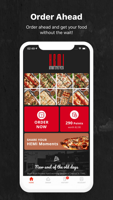 Emulate iPhone app HEMI Pizza using MyAndroid