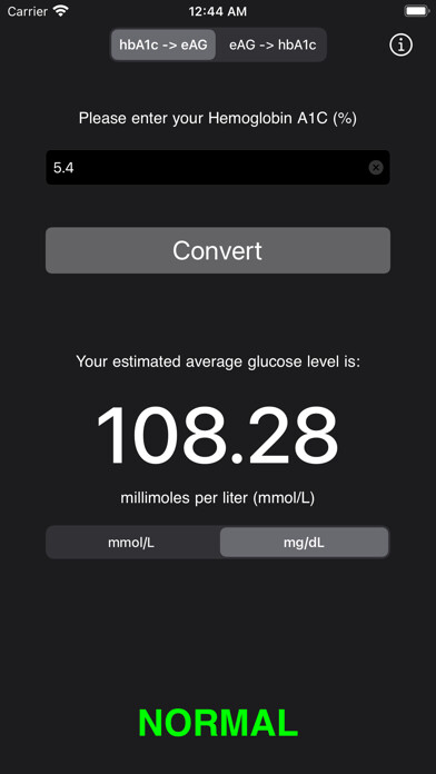 Emulate iPhone app Hemoglobin A1C Calculator using MyAndroid Emulate iPhone app Hemoglobin A1C Calculator using MyAndroid