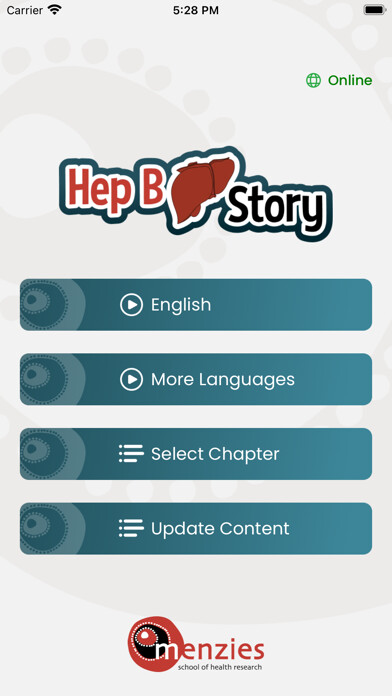 Emulate iPhone app HepB Story - Menzies (MSHR) using MyAndroid