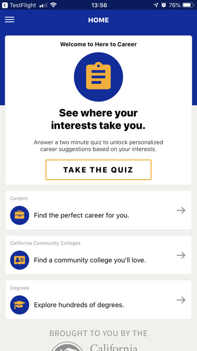 Emulate iPhone app Here to Career using MyAndroid