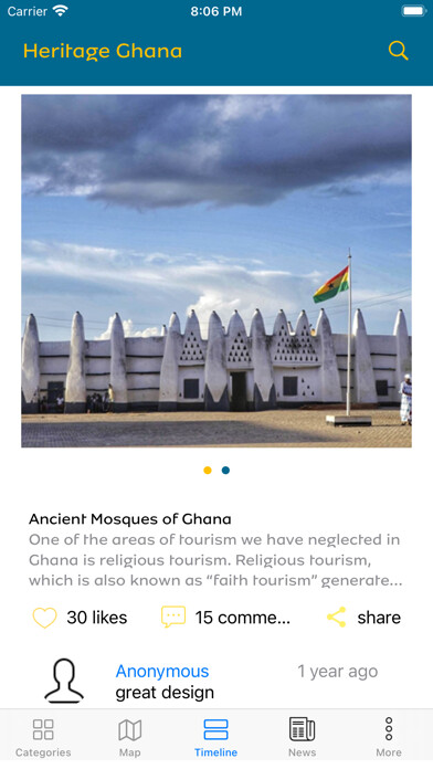 Emulate iPhone app Heritage Ghana App using MyAndroid
