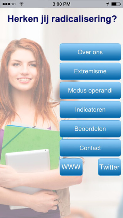 Emulate iPhone app Herken jij radicalisering using MyAndroid