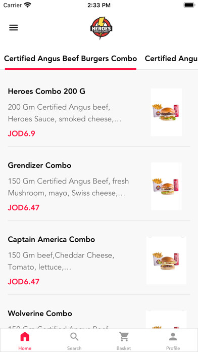 Emulate iPhone app Heroes Burgers & Wings using MyAndroid