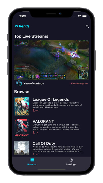 Emulate iPhone app Heros: Live Streaming using MyAndroid Emulate iPhone app Heros: Live Streaming using MyAndroid