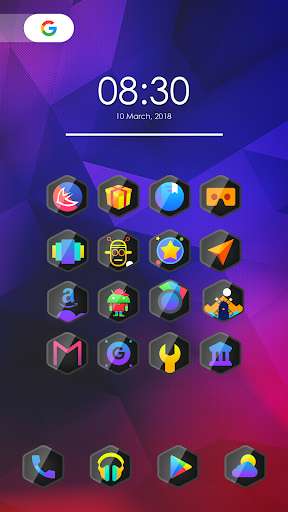 Run android online APK Hexagon Glass - Icon Pack from MyAndroid or emulate Hexagon Glass - Icon Pack using MyAndroid