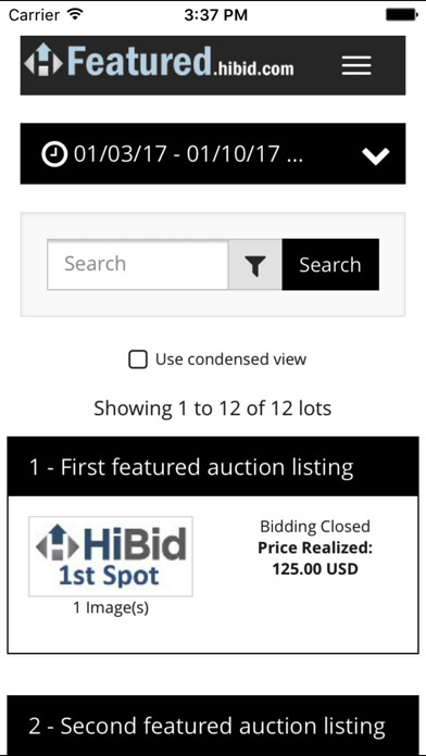 Emulate iPhone app HiBid FA for Auctioneers using MyAndroid Emulate iPhone app HiBid FA for Auctioneers using MyAndroid