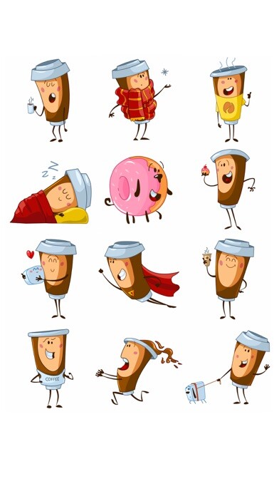 Emulate iPhone app Hi Coffee! iMessage stickers for coffee lovers using MyAndroid Emulate iPhone app Hi Coffee! iMessage stickers for coffee lovers using MyAndroid
