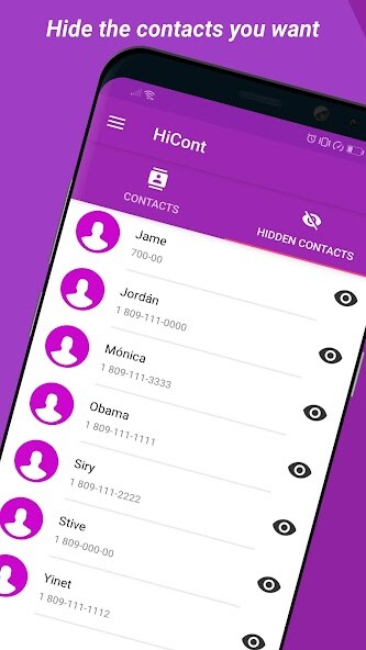 Run android online APK HiCont Hide your contacts from MyAndroid or emulate HiCont Hide your contacts using MyAndroid