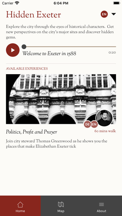 Emulate iPhone app Hidden Exeter using MyAndroid